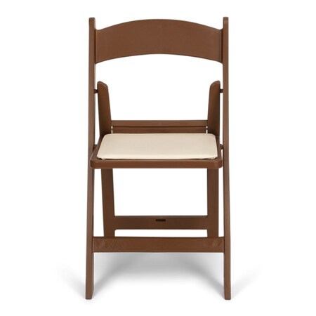 Atlas Commercial Products TitanPRO™ Brown Resin Folding Chair with Ivory Pad RFC6BRIV